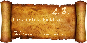 Lazarovics Bertina névjegykártya